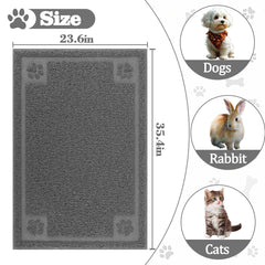 Darkyazi Pet Feeding Mat Large Grey color protecting floors from spills