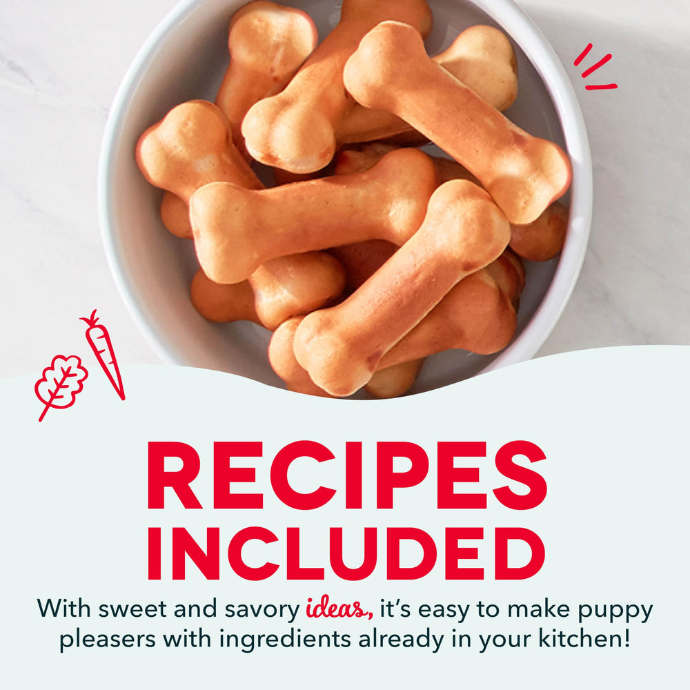 Dash Mini Dog Treat Maker easy-release image emphasizes quick cleanup after baking.