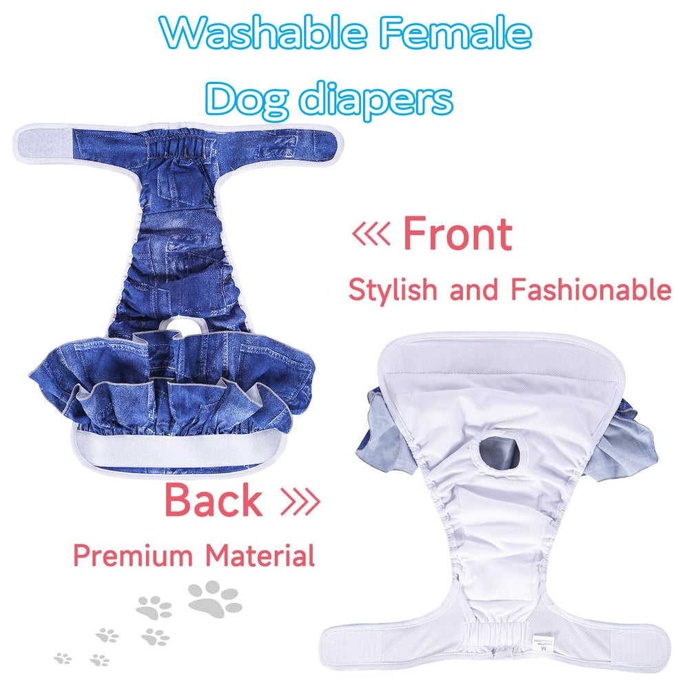 Daslakdc washable dog diapers breathable layer keeps skin cool and comfortable.