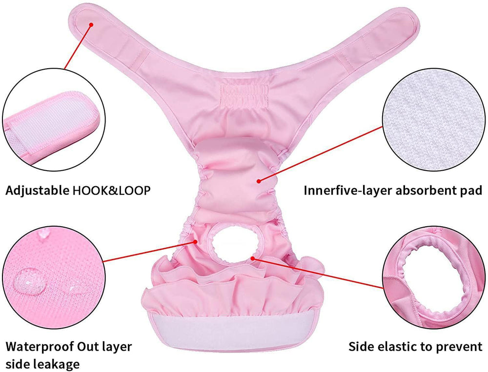 Daslakdc washable dog diapers three-color set showcases options for stylish dog wear.