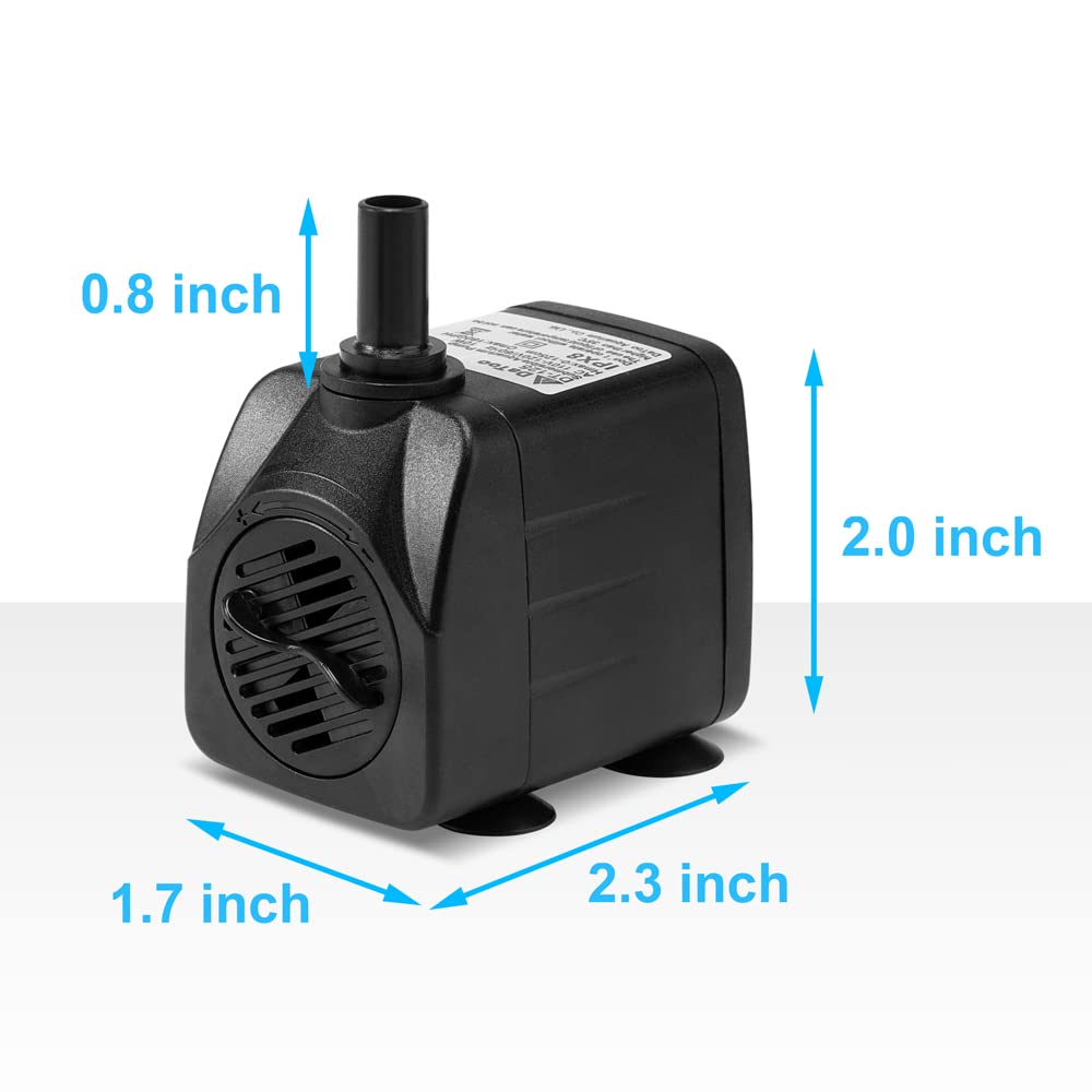 DaToo 160GPH pump side view highlighting slim profile for tight spaces