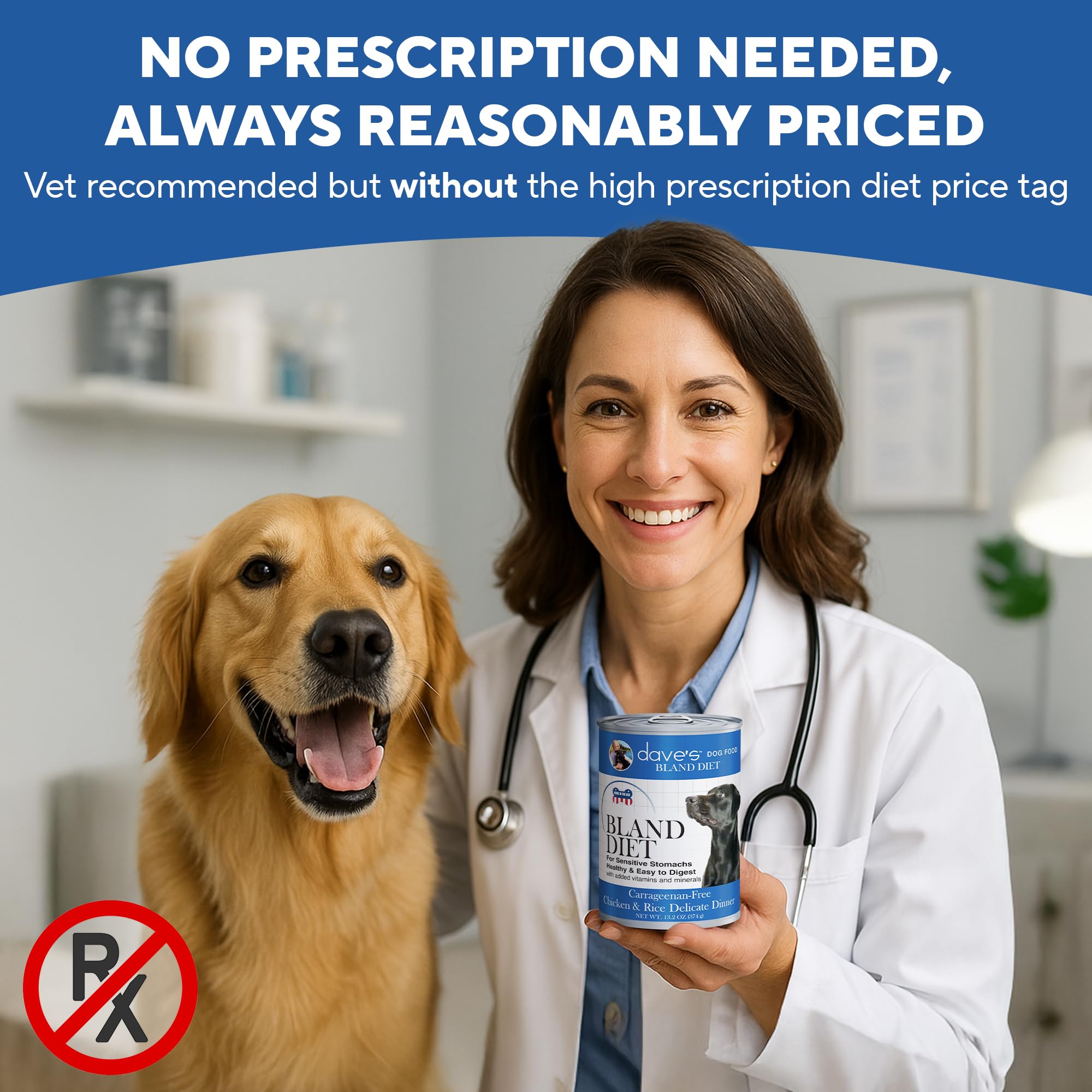 Dave's Pet Food Bland Diet Utah-made badge signals small-business quality and local production.
