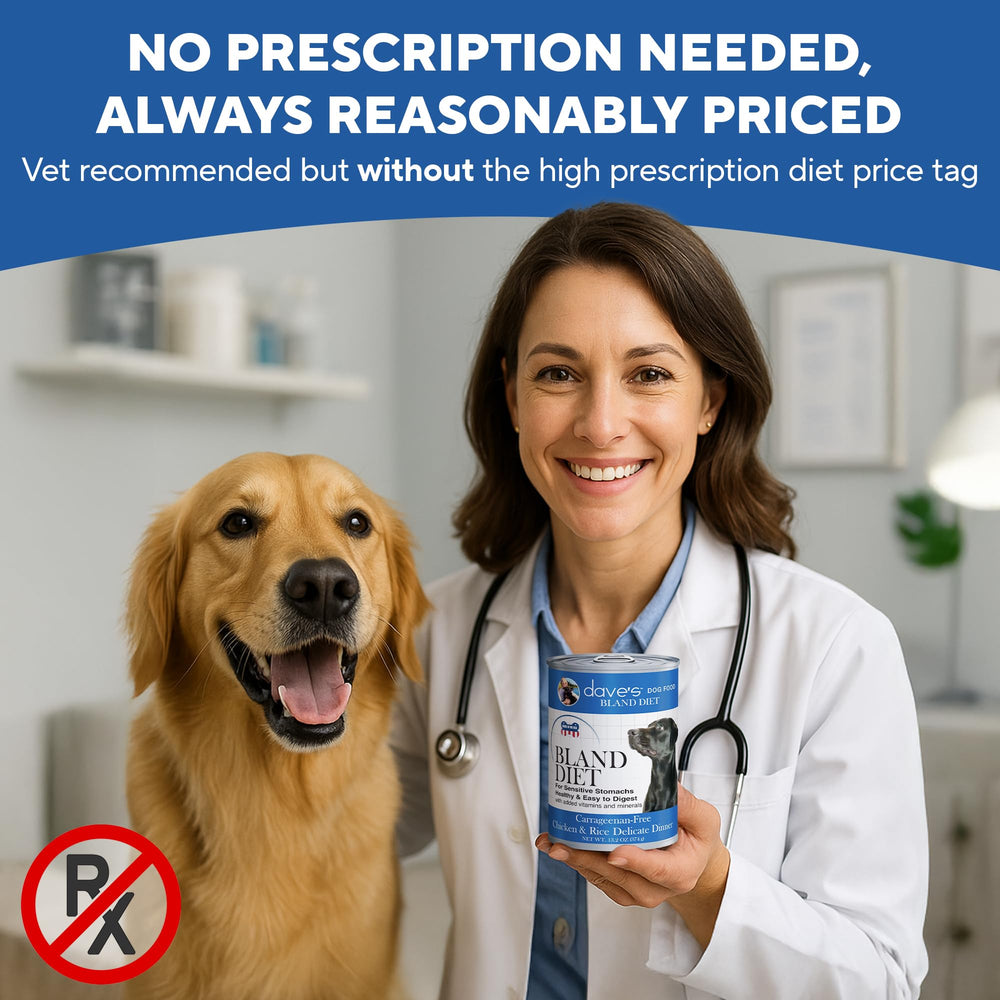 Dave's Pet Food Bland Diet Utah-made badge signals small-business quality and local production.