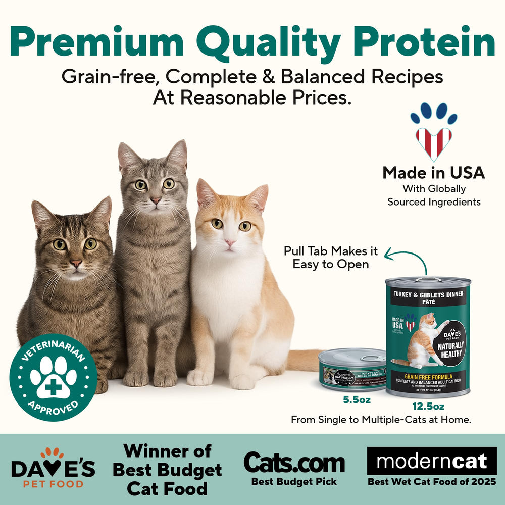 Dave's Pet Food label close-up shows USA-made promise and clean ingredients