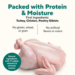 Dave's Pet Food turkey-giblets dinner bowl with gravy entices appetites