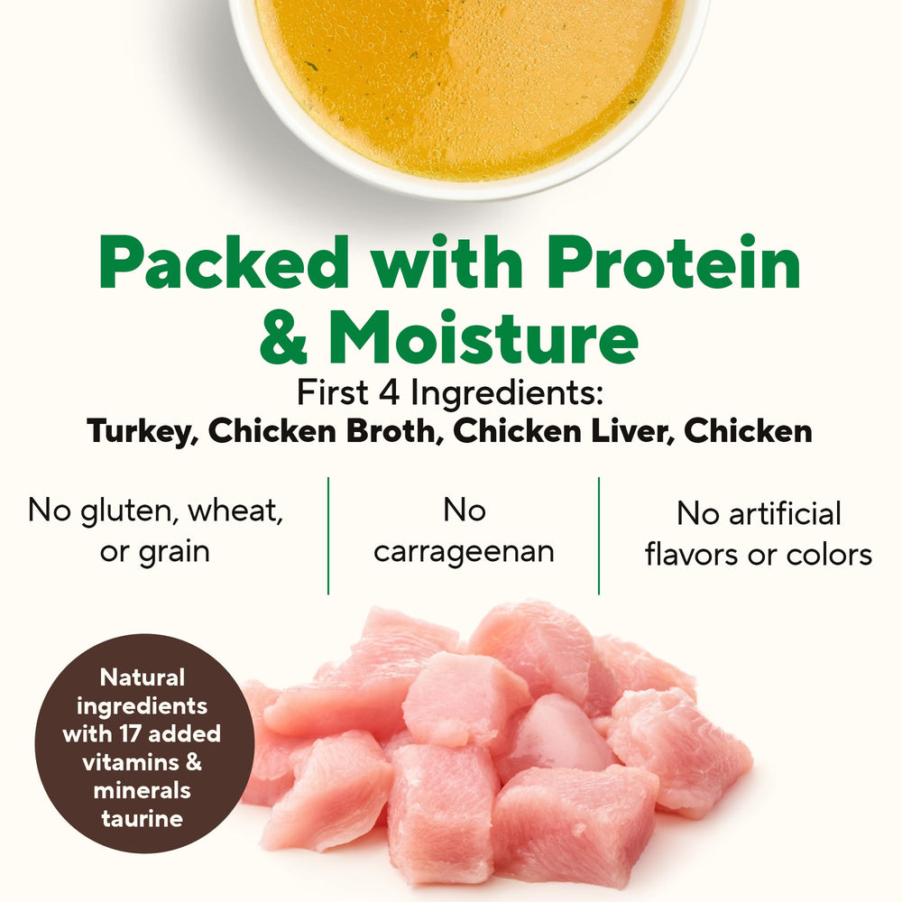 Dave's Pet Food turkey pate can closeup highlighting grain-free formula