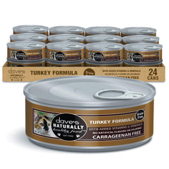 Dave's Pet Food turkey pate 24-pack display for bulk feeding
