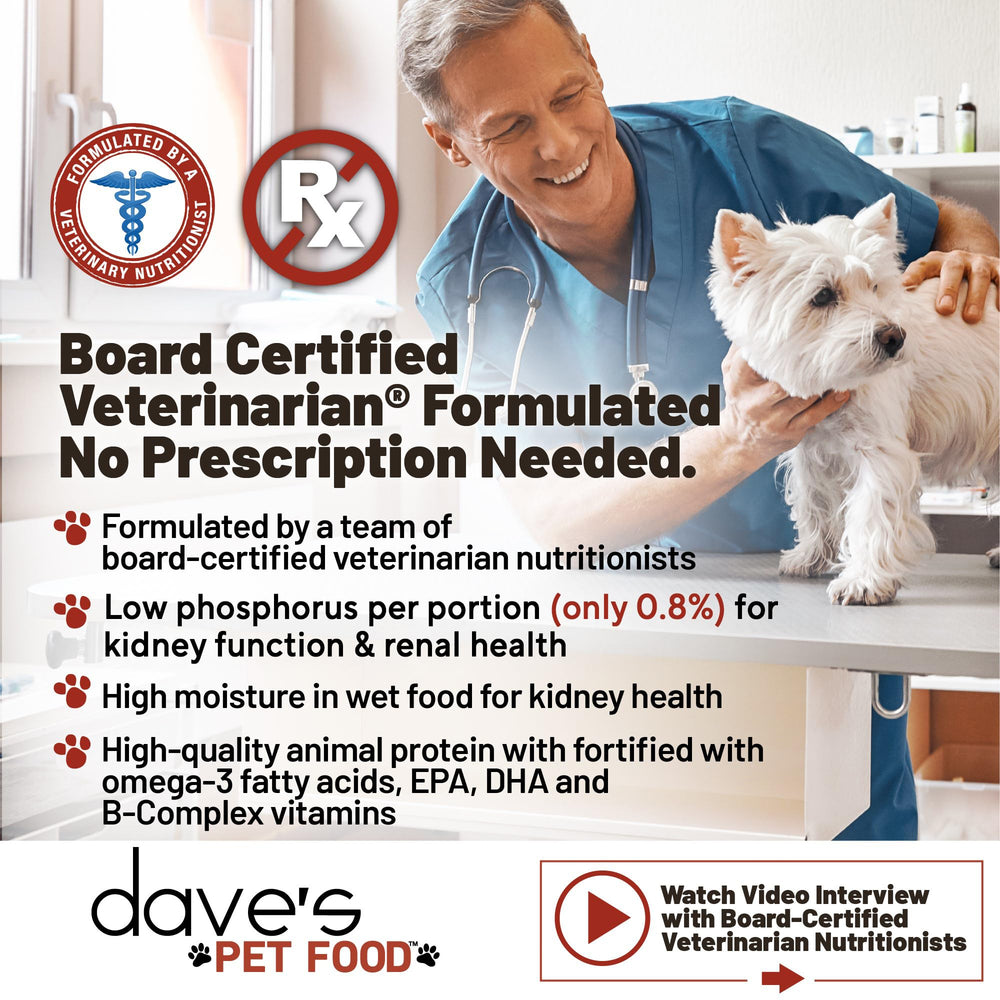 Dave's Pet Food 12-pack box highlights convenient renal-support meals