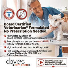 Dave's Pet Food 12-pack box highlights convenient renal-support meals