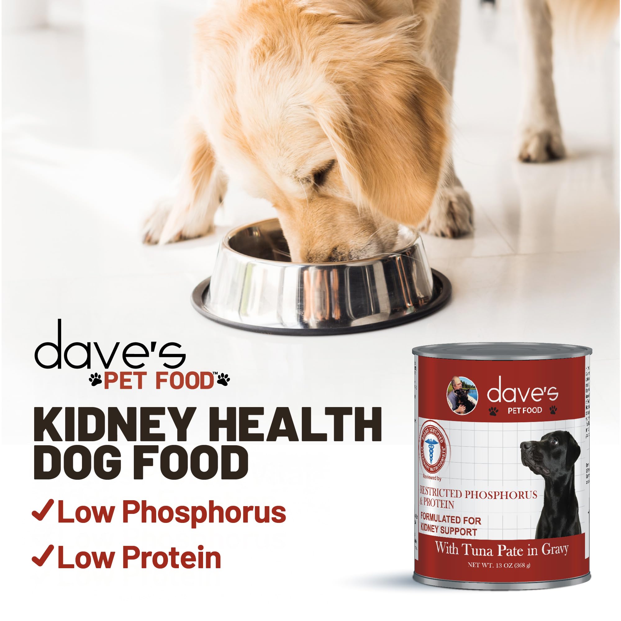 Dave's Pet Food nutrition balance graphic showing omega-3 and vitamins