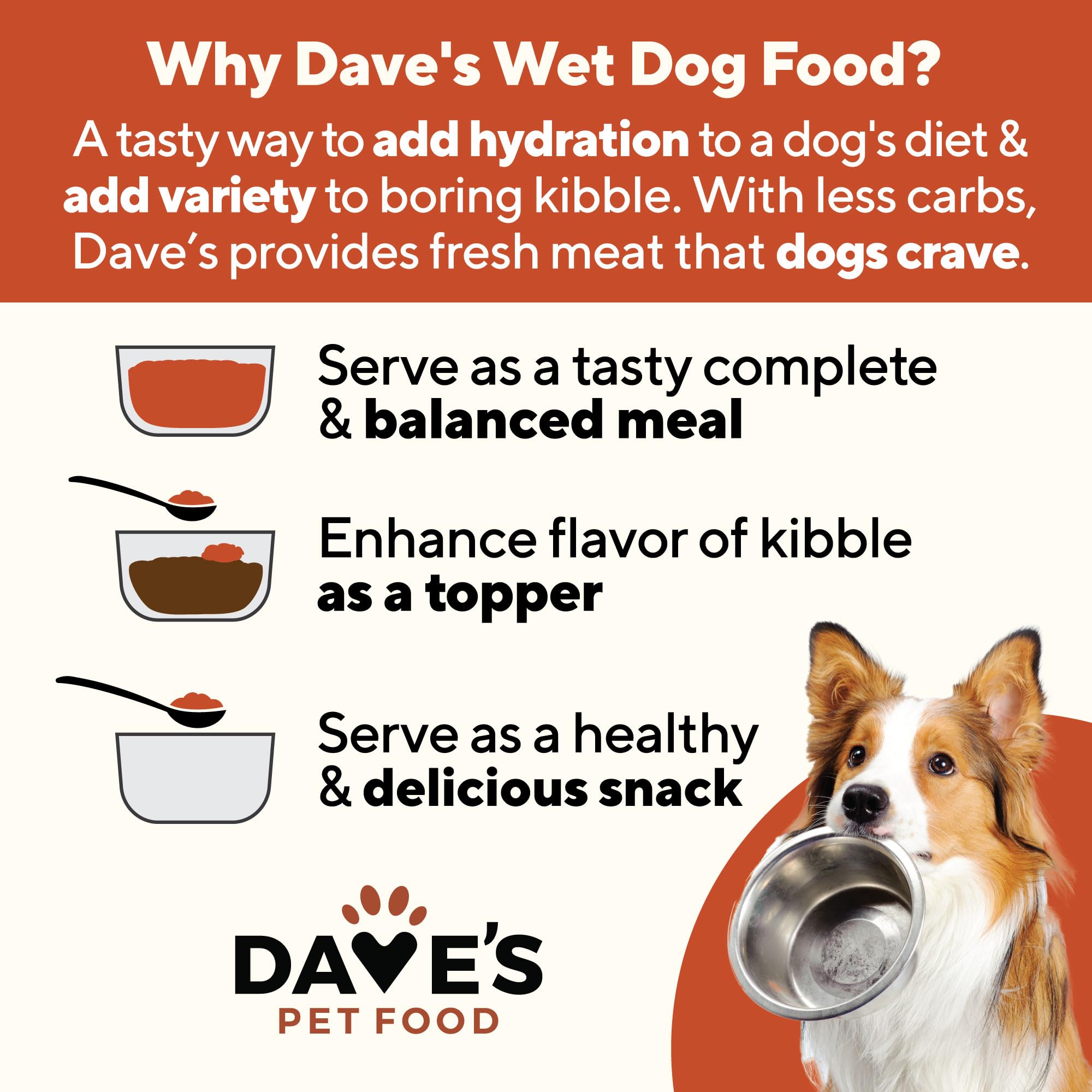 Dave's Pet Food made-in-usa label signals domestic sourcing and quality.