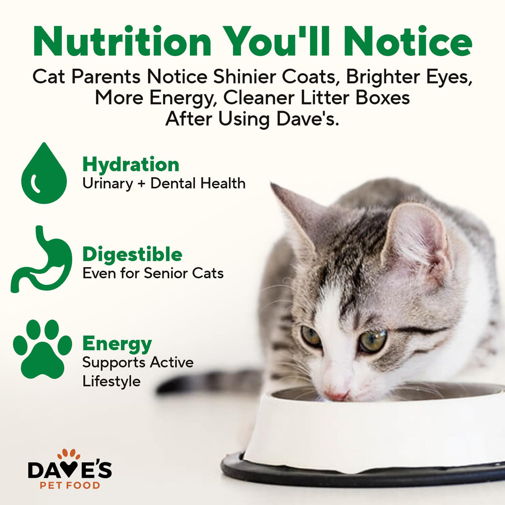 Dave's Pet Food multi-cat-serving-portion helps households feed several felines.