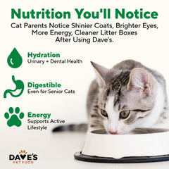 Dave's Pet Food multi-cat-serving-portion helps households feed several felines.