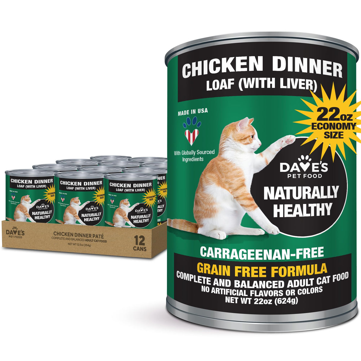 Dave's Pet Food pate-chicken-bowl shows grain-free nutrition your cat can enjoy.