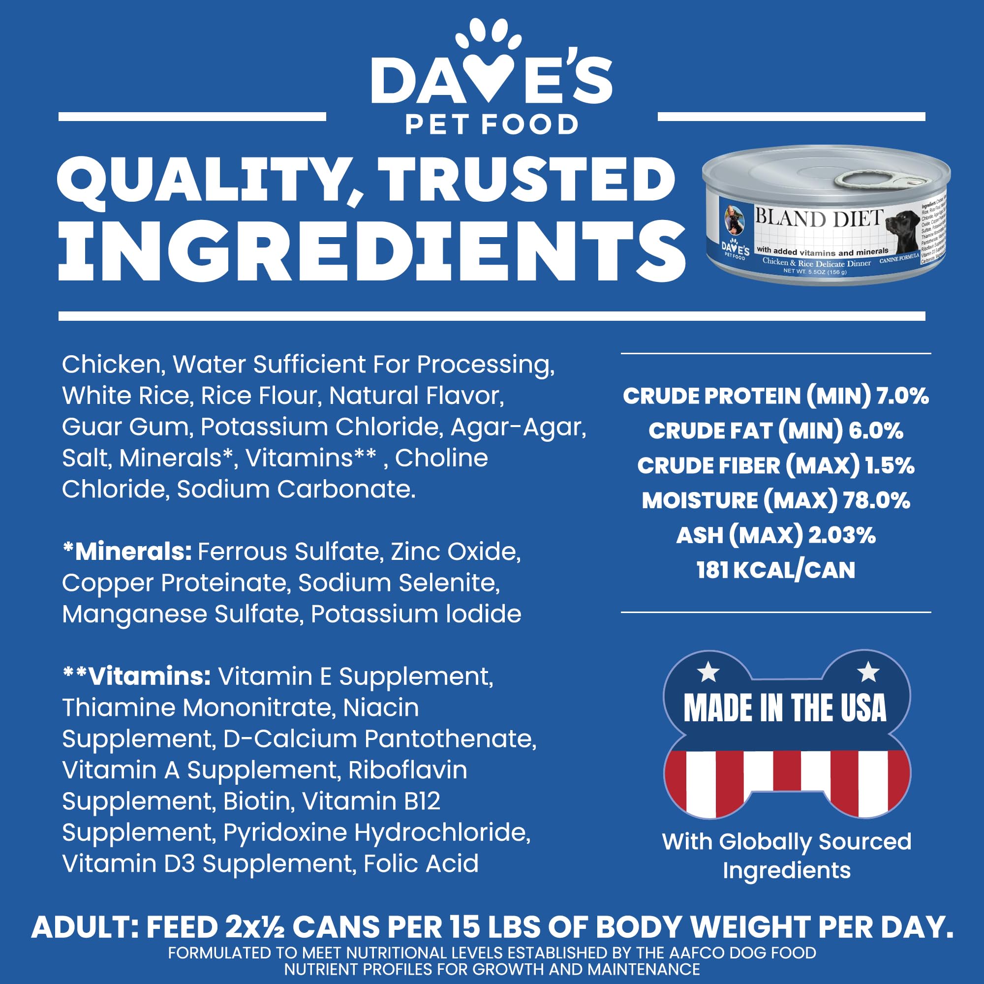 Dave's Pet Food Sensitive Stomach no-artificial-colors badge highlights clean ingredients
