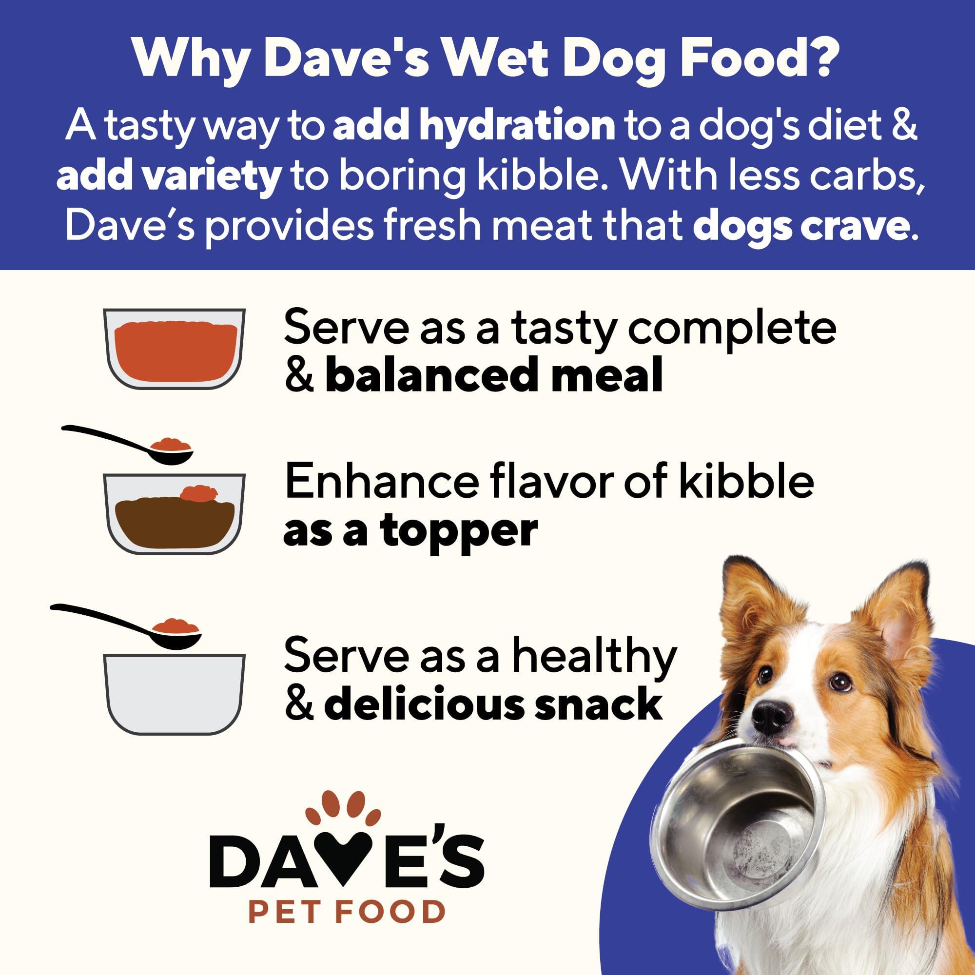 Dave's Pet Food USA-made image highlights trusted sourcing for dogs
