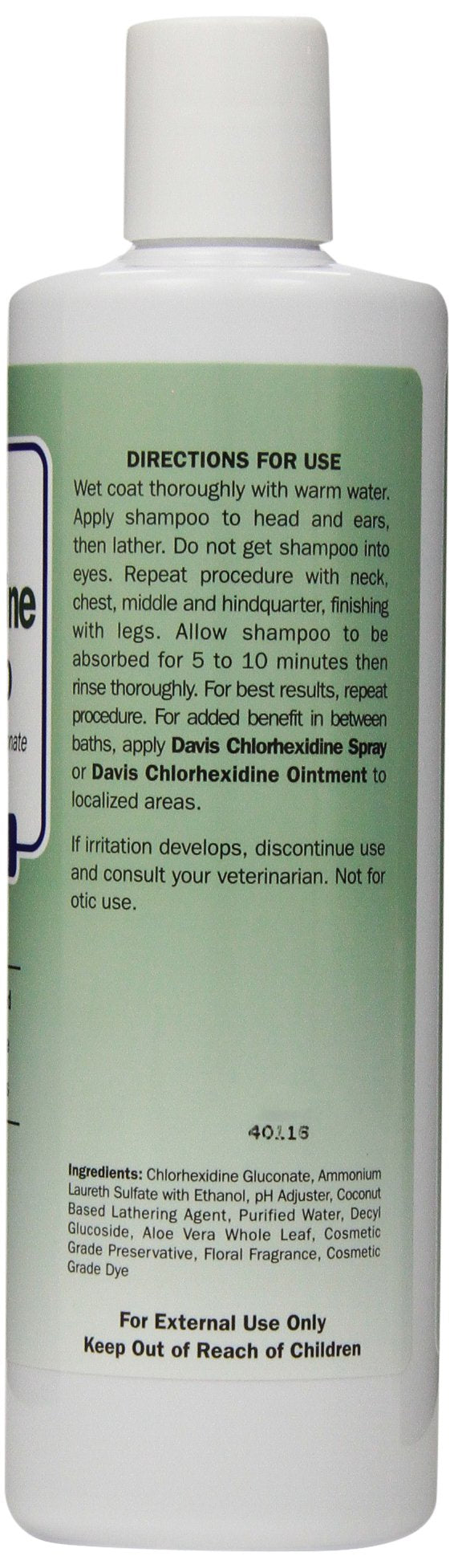 Davis Chlorhexidine Pet Shampoo label shows Made in USA for quality