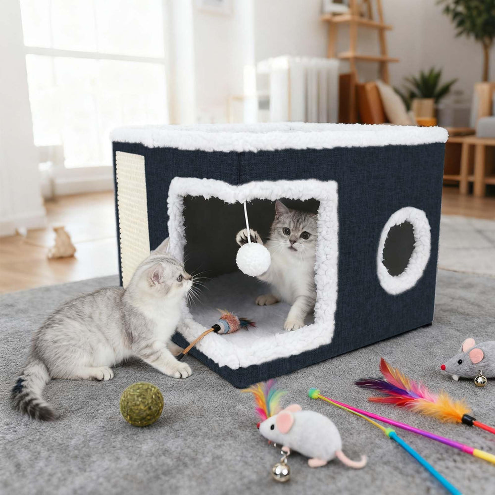Dayacoco cat bed foldable frame setup shows quick tool-free assembly.