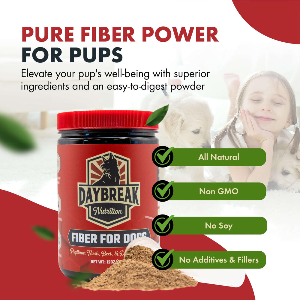 Daybreak Nutrition Fiber for Dogs beef liver powder boosts aroma and palatability.