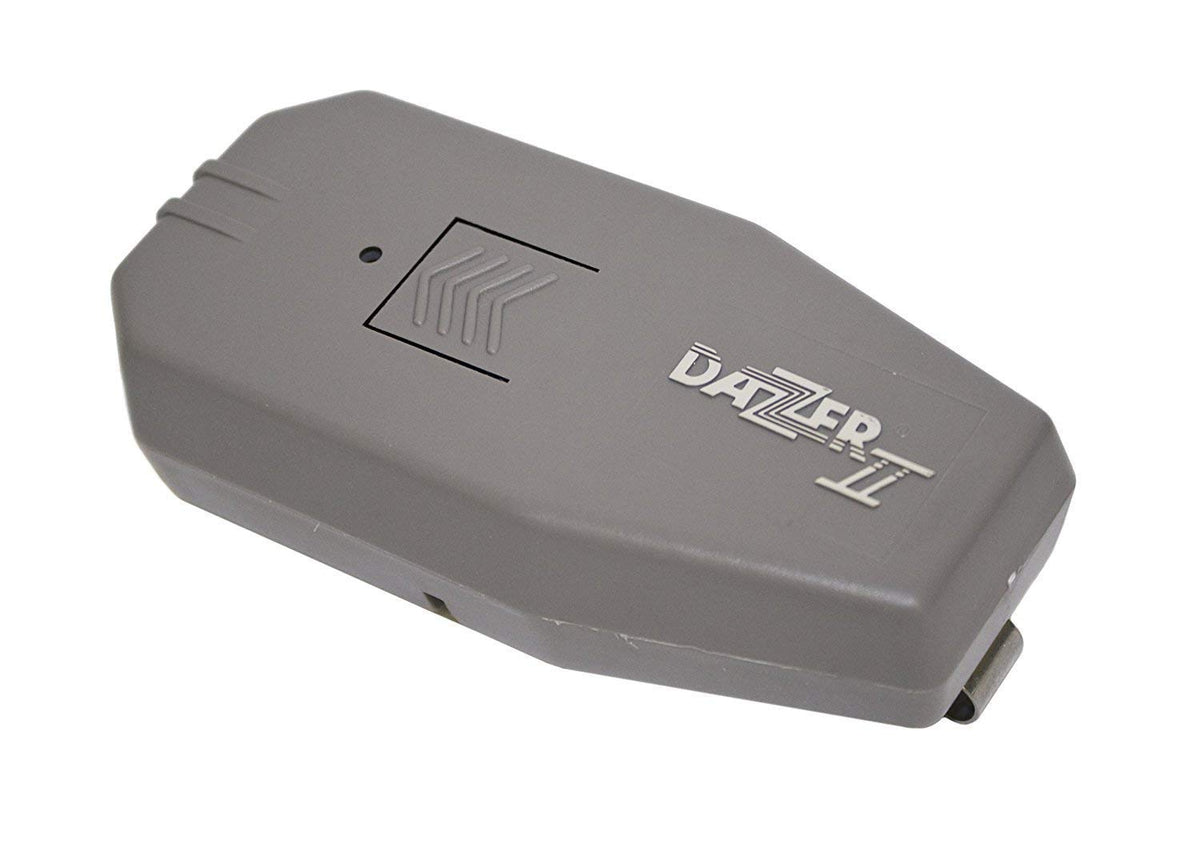 Dazzer Dog Dazer II handheld deterrent, front view, helps keep dogs at a safe distance.