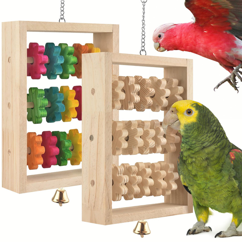 DBNESS bird toy natural wood rectangle boosts chewing and visual stimulation.