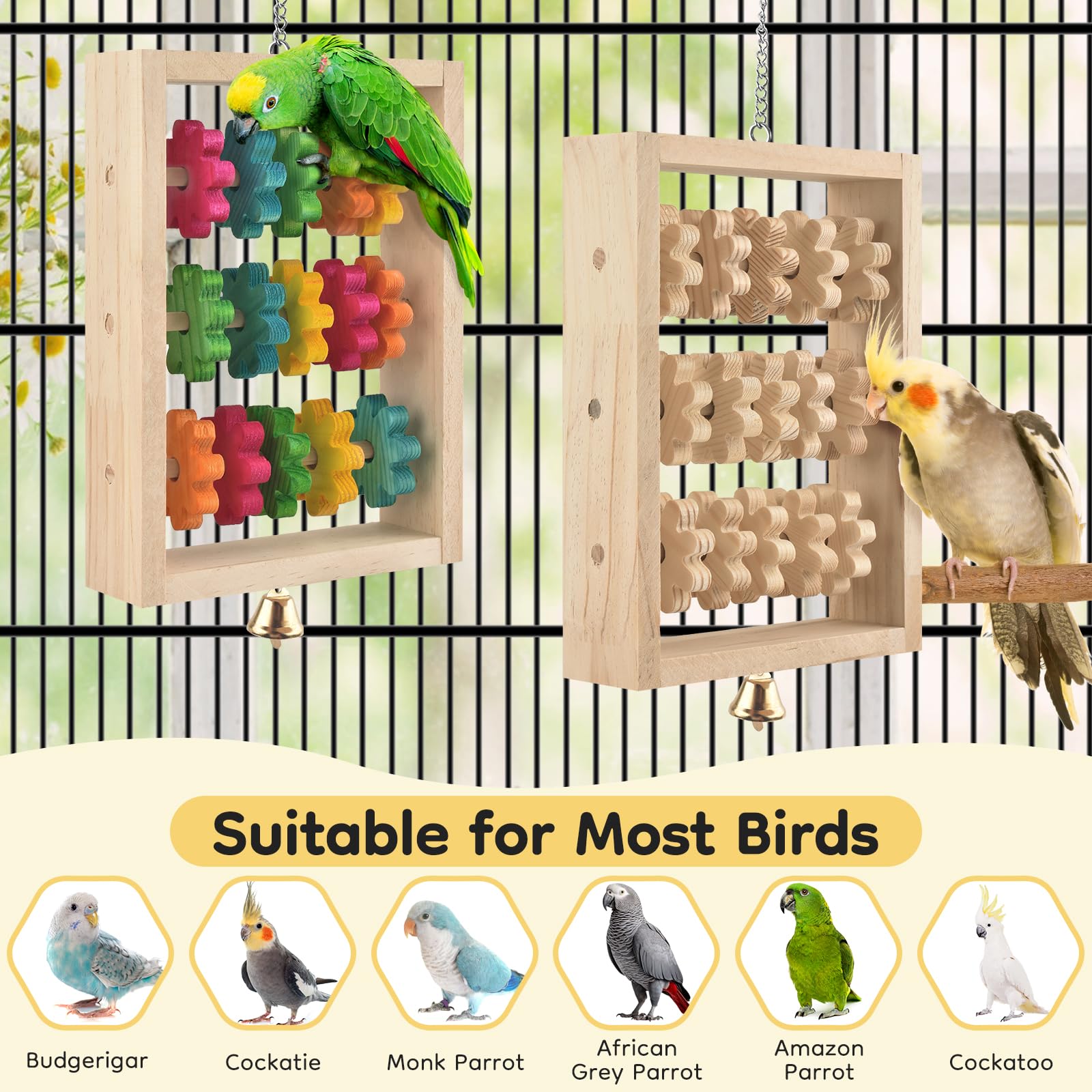 DBNESS bird toy puzzle training blocks promote mental exercise and beak fitness.