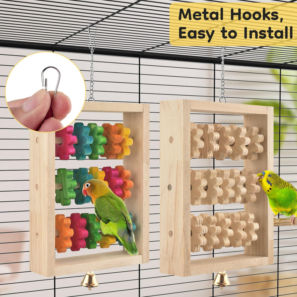 DBNESS bird toy rotatable gear blocks encourage problem-solving and play.