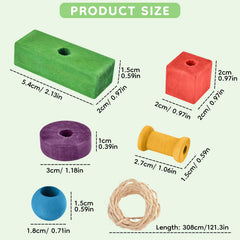 DBNESS Colorful wooden blocks close-up with non-toxic pigments for birds.