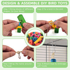 DBNESS Hemp rope and hooks displayed for safe toy assembly.