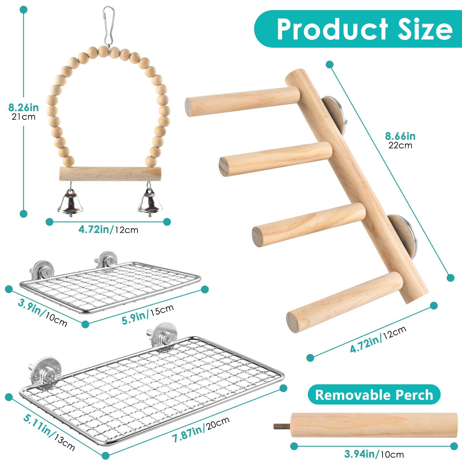 DBNESS parrot swing with bell for interactive play.