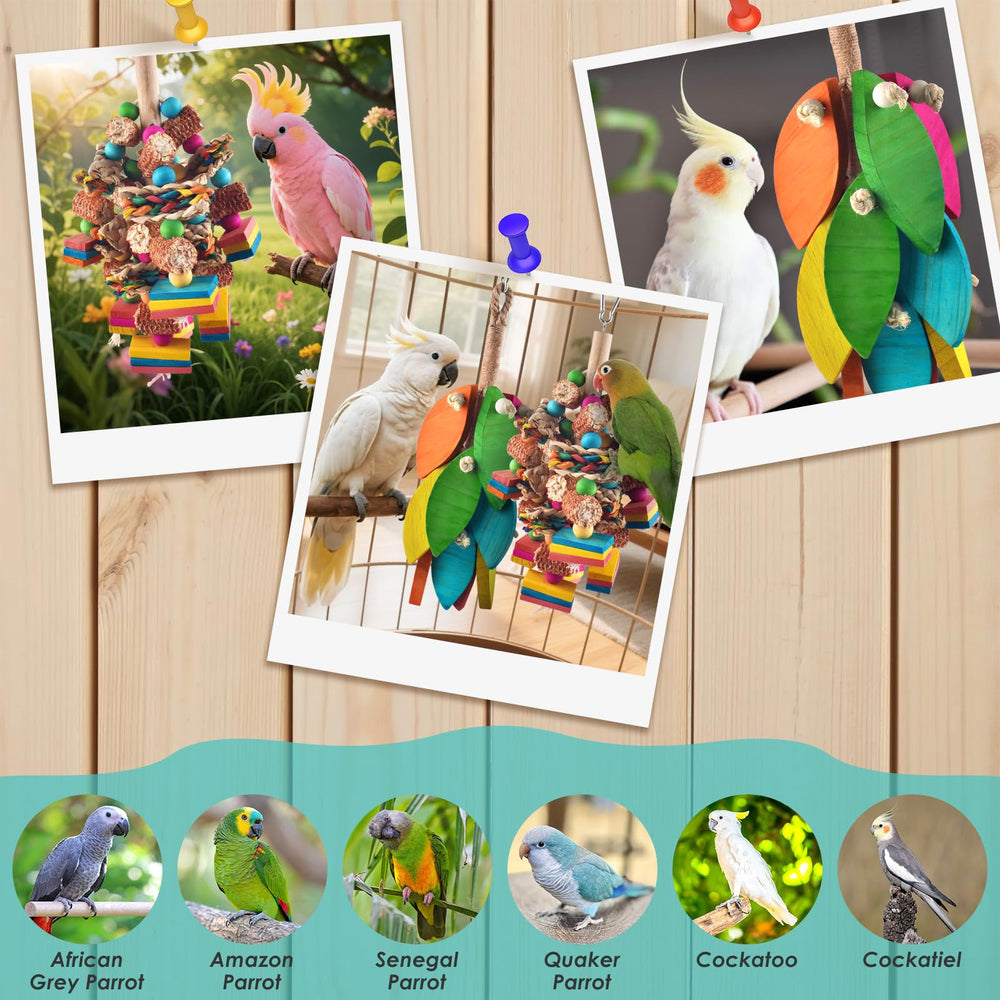 DBNESS parrot toy fits macaws and cockatoos with versatile chewing and enrichment.