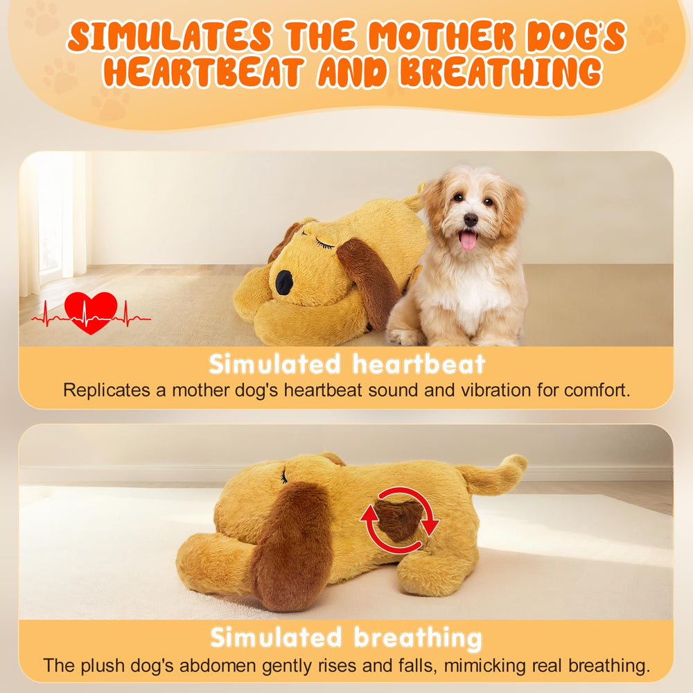 DCIAER 3-in-1 Heartbeat Puppy Toy USB recharge keeps play time going on long crate nights.