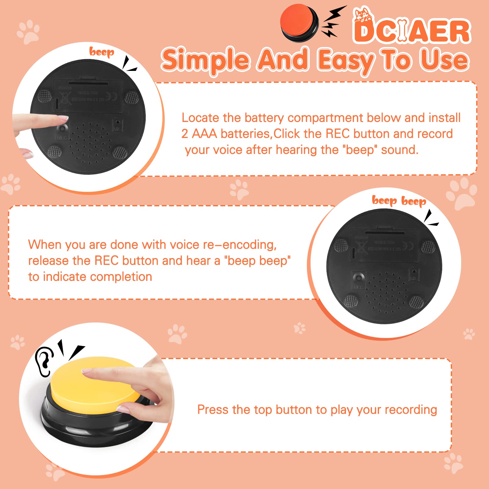 DCIAER double-sided stickers help label buttons for faster learning