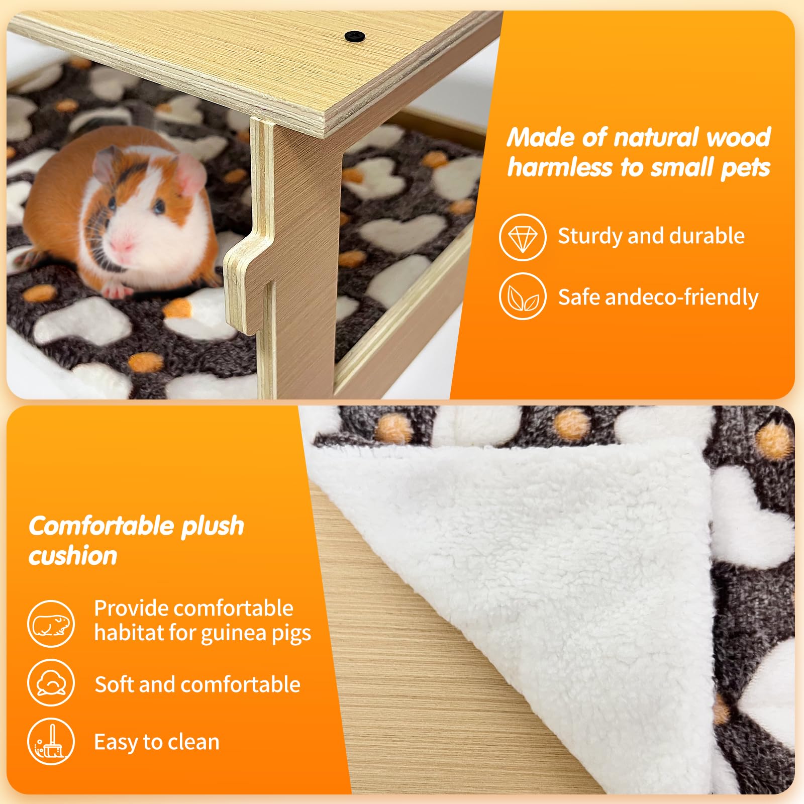 DCIAER guinea pig cushion and double-sided mat for washable comfort