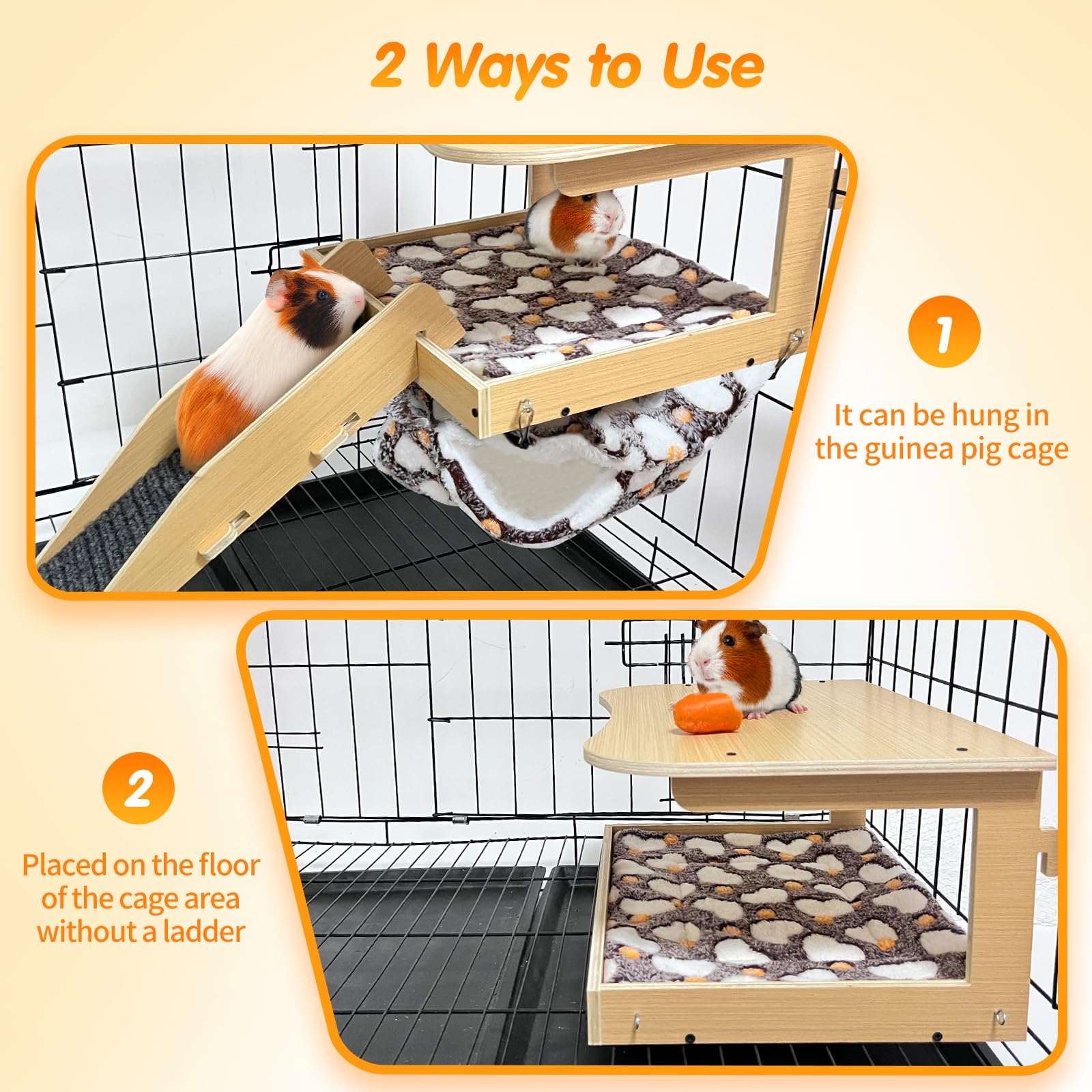 DCIAER guinea pig hammock detail with plush pad for comfort