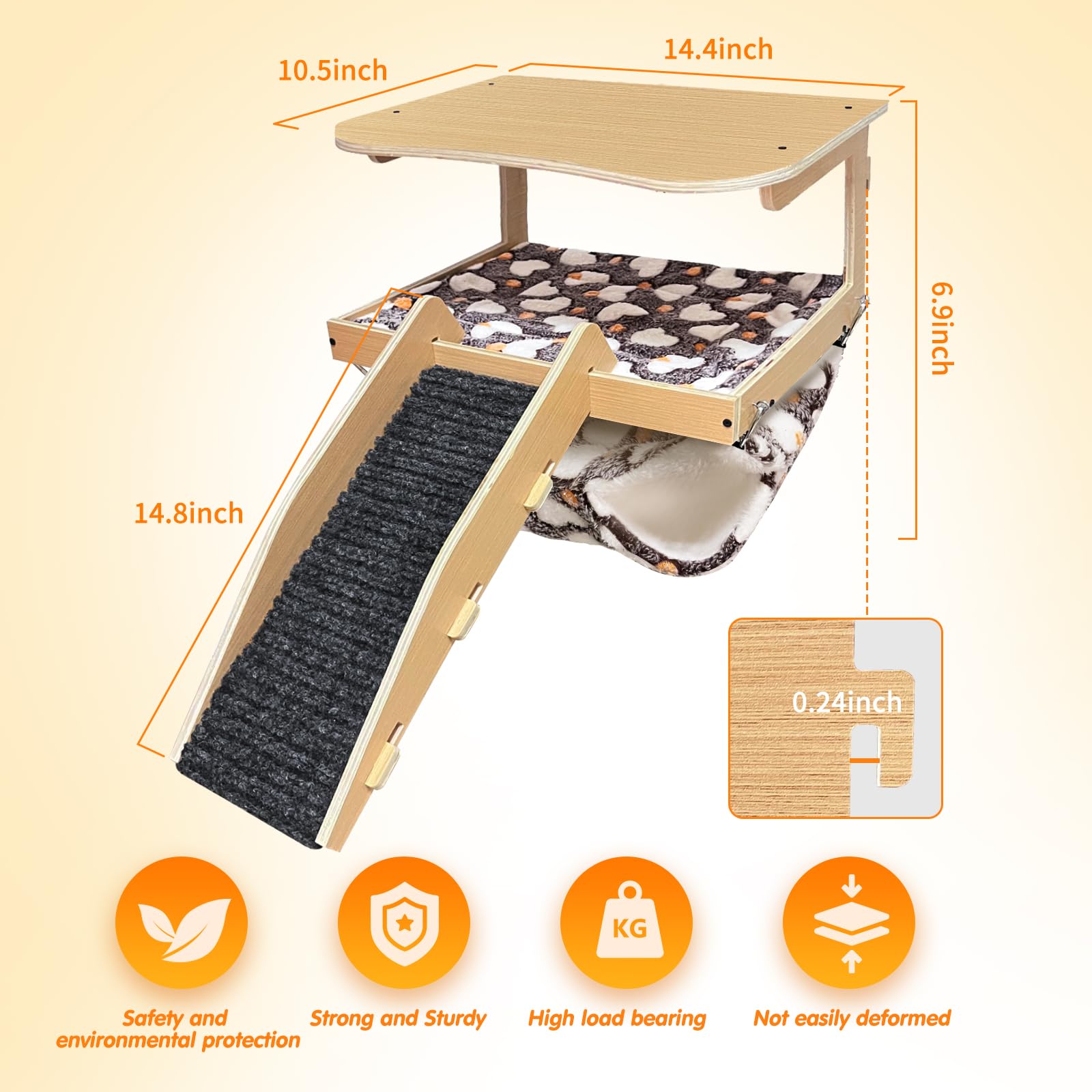 DCIAER guinea pig-safe natural wood ensures a durable habitat