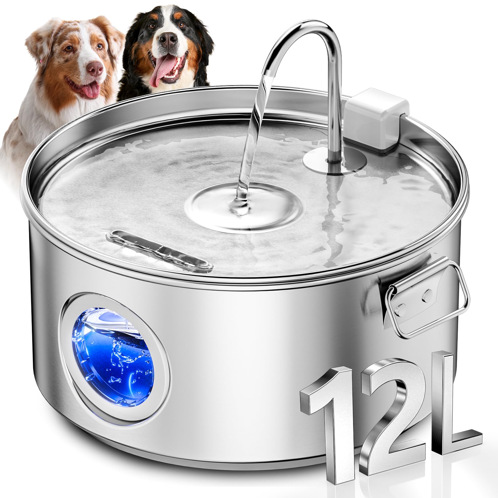 DCIOGAT dog water fountain front view with large-capacity hydration for multi-pet homes