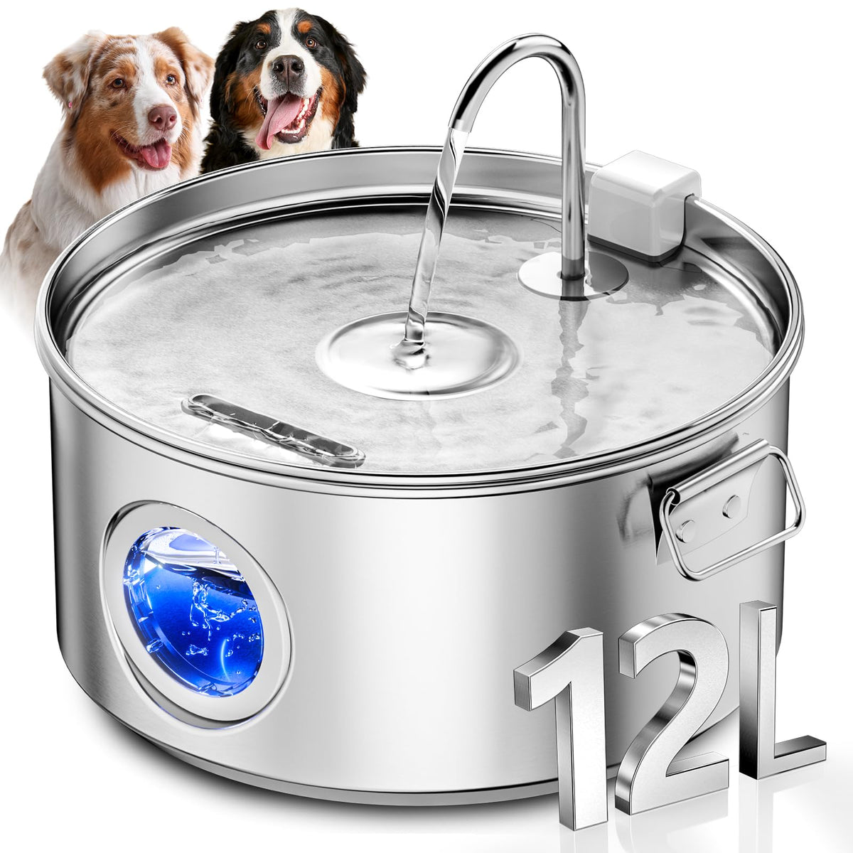 DCIOGAT dog water fountain front view with large-capacity hydration for multi-pet homes