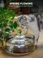DCIOGAT cat fountain transparent water shows real-time status and easy monitoring of freshness.