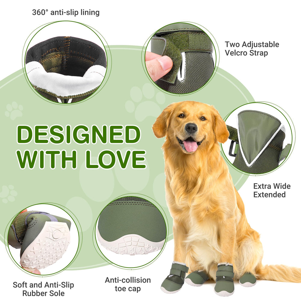 DcOaGt dog shoes adjustable Velcro to ensure a snug fit.
