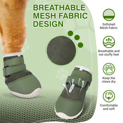 DcOaGt dog shoes waterproof toe with space leather for rugged outdoor protection.