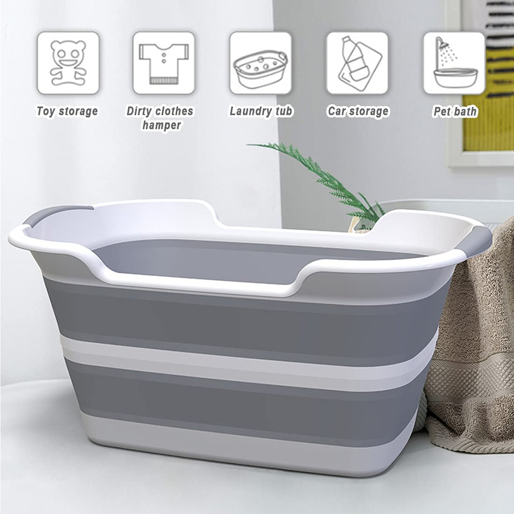 ddLUCK multi-use tub storing towels and toys at home