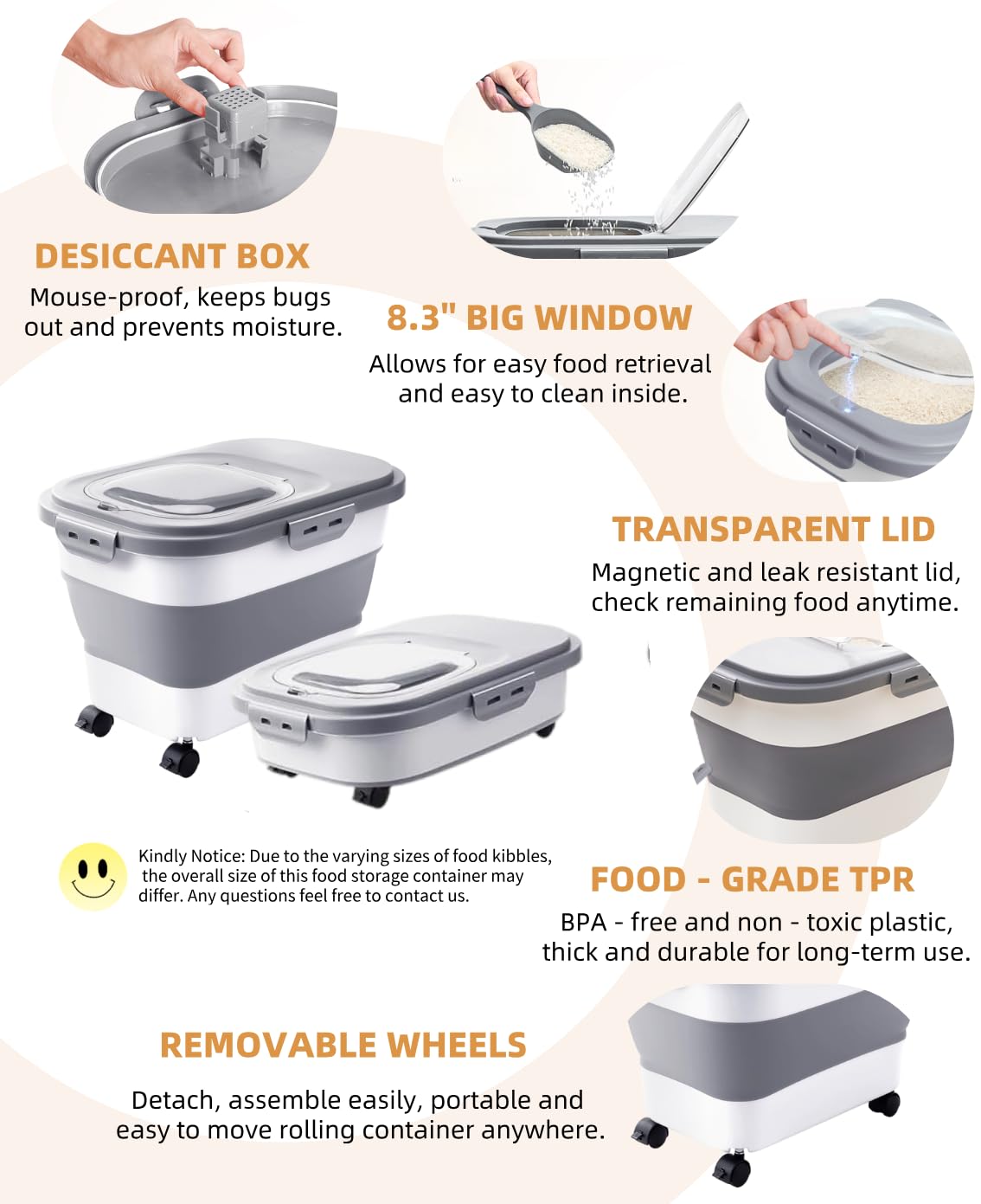 DDMOMMY 23-pound capacity fits daily pet meals without frequent refills