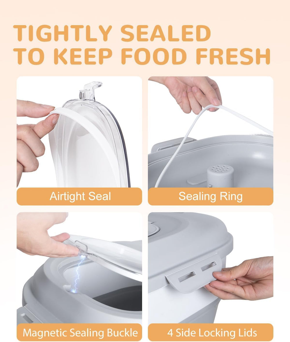 DDMOMMY airtight lid keeps kibble fresh and dry.