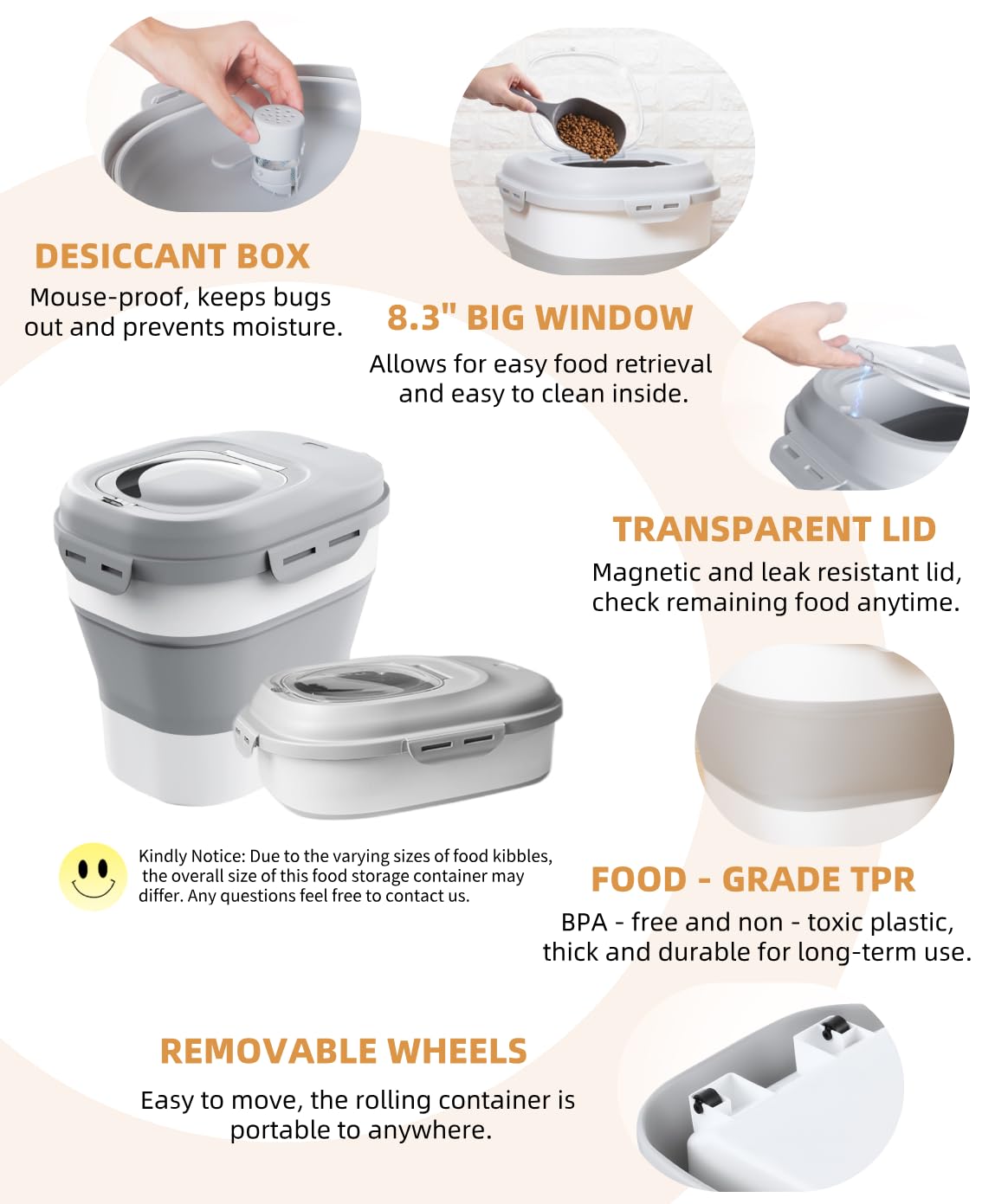 DDMOMMY clear-scale containers let you monitor food levels at a glance.