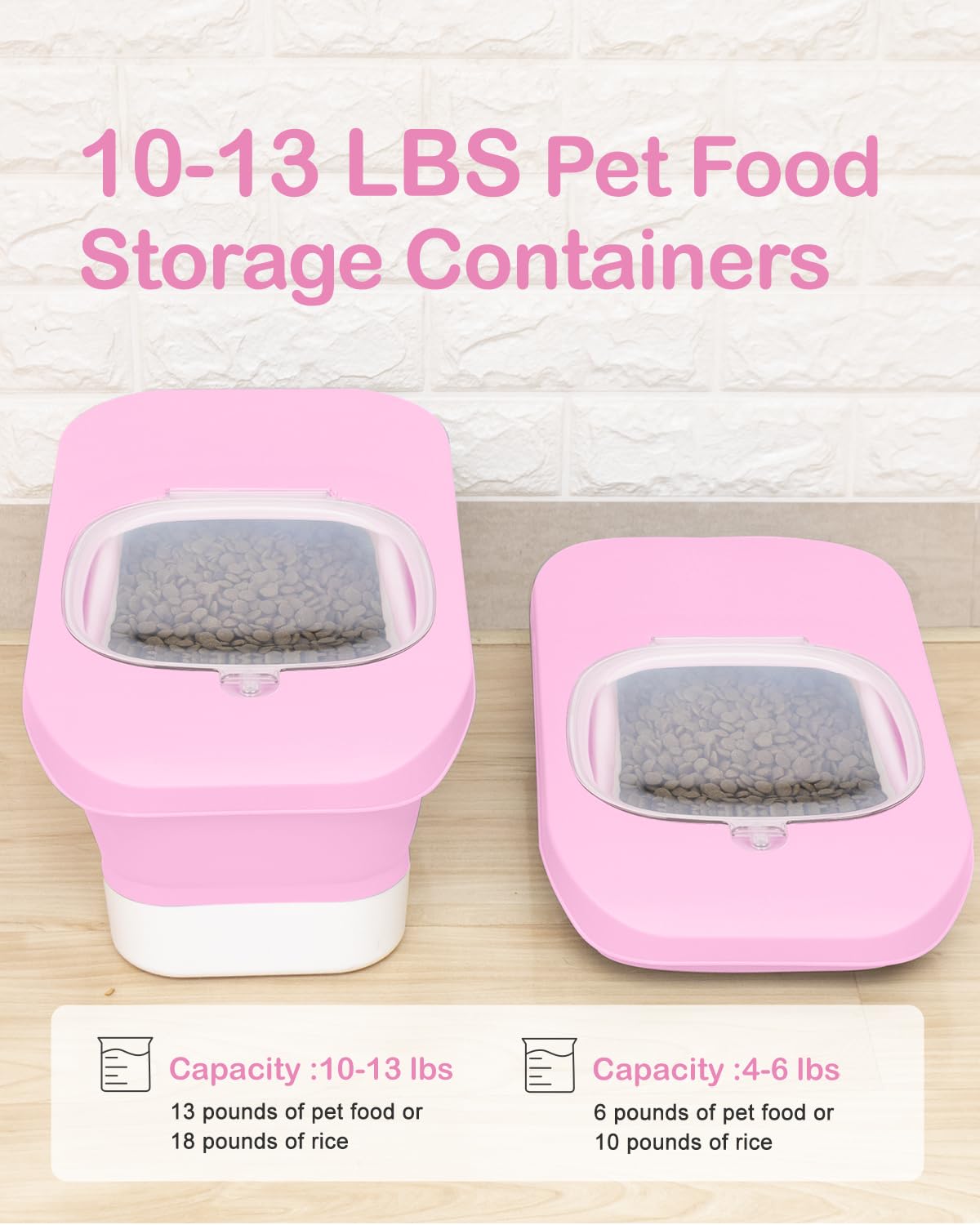 DDMOMMY collapsible pet food storage shown unfolded for large capacity.