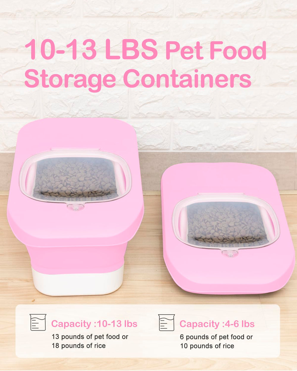 DDMOMMY collapsible pet food storage shown unfolded for large capacity.
