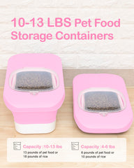 DDMOMMY collapsible pet food storage shown unfolded for large capacity.