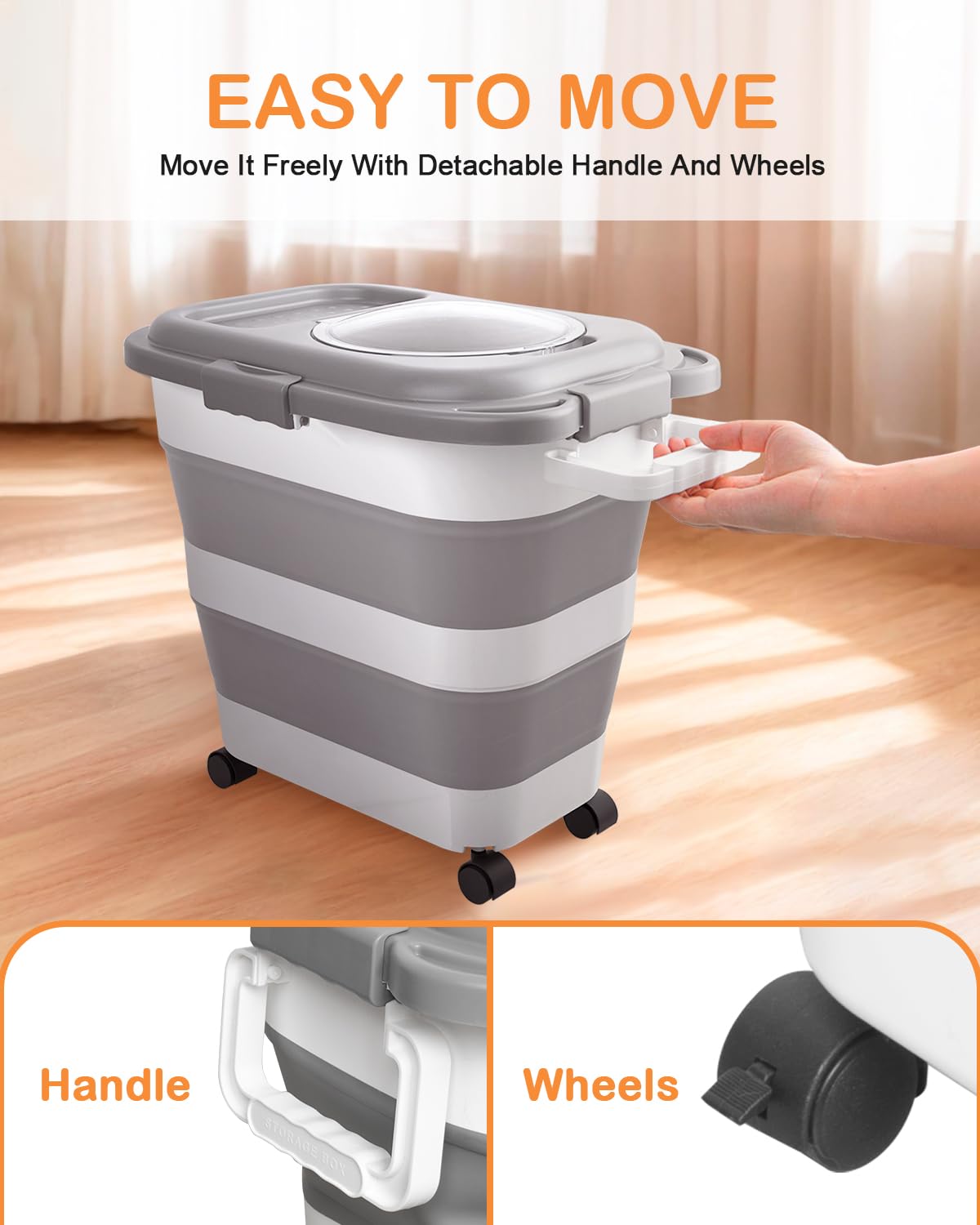 DDMOMMY detachable wheels and handle enable easy transportation.
