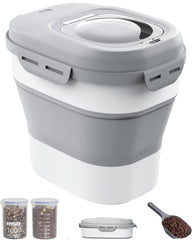 DDMOMMY dog food storage container folded for compact storage.